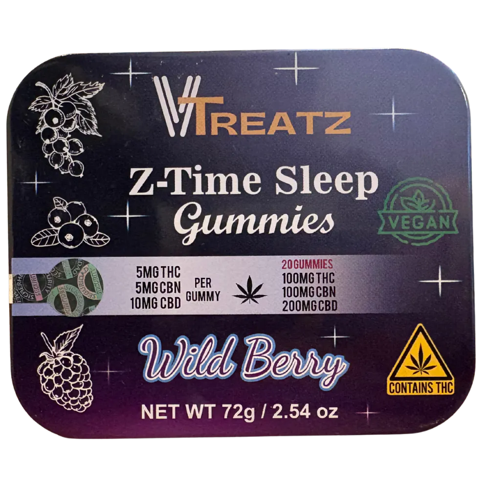 Z-Time Sleep Gummies | 100mg 1:1:2 THC:CBN:CBD | VTreatz | Capital