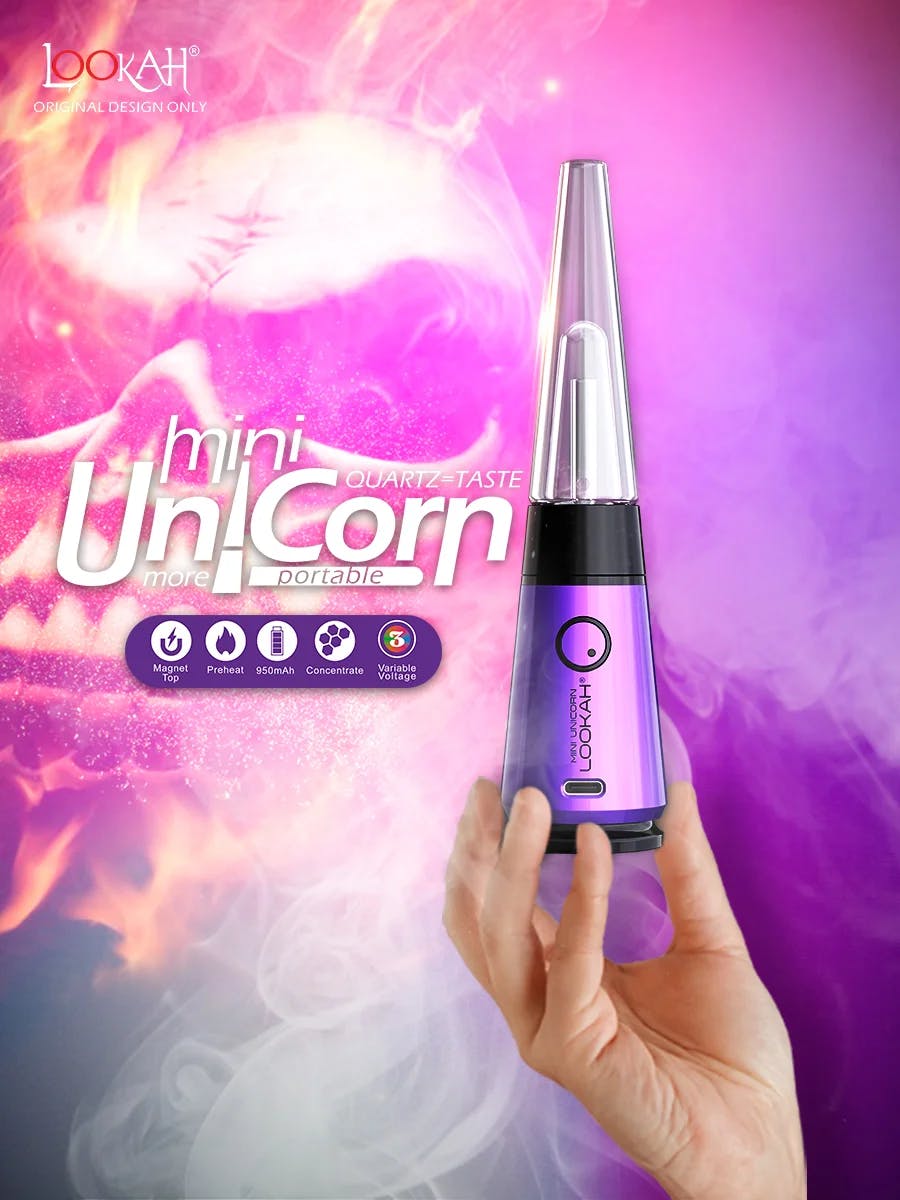 mini unicorn lookah vibrating Lookah - Unicorn Mini Electric Dab Rig - Purple