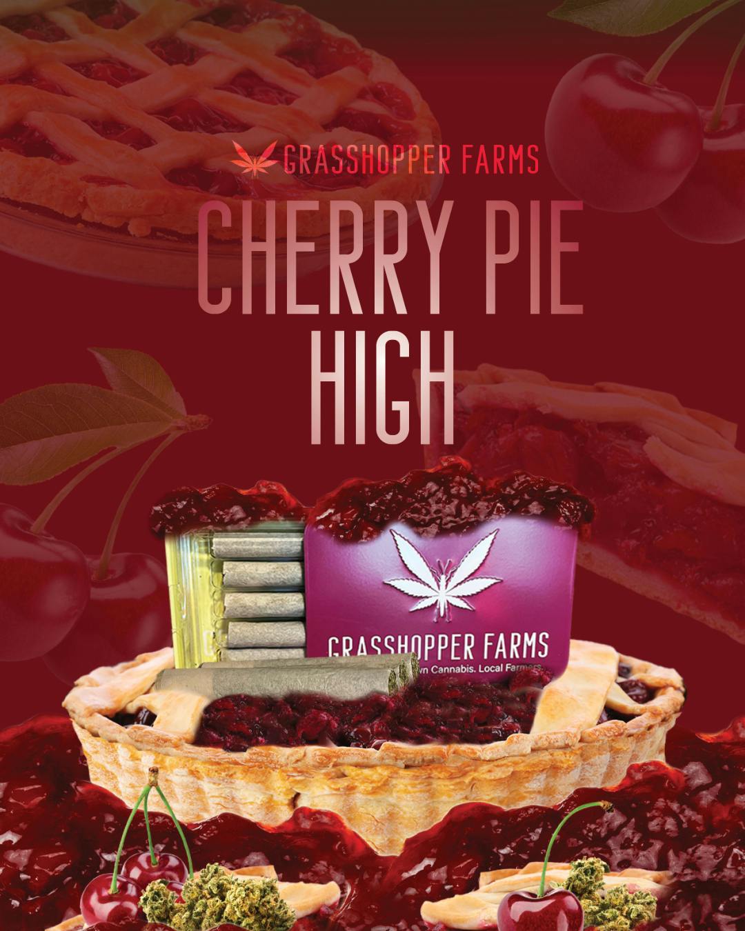 Product: Grasshopper Farms | Cherry Pie High | Infused Pre-roll Indica