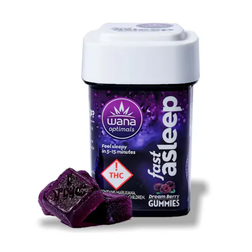 Wana | Dreamberry Fast Asleep Gummies | 2mg THC 10mg CBD x 10-Pack-active