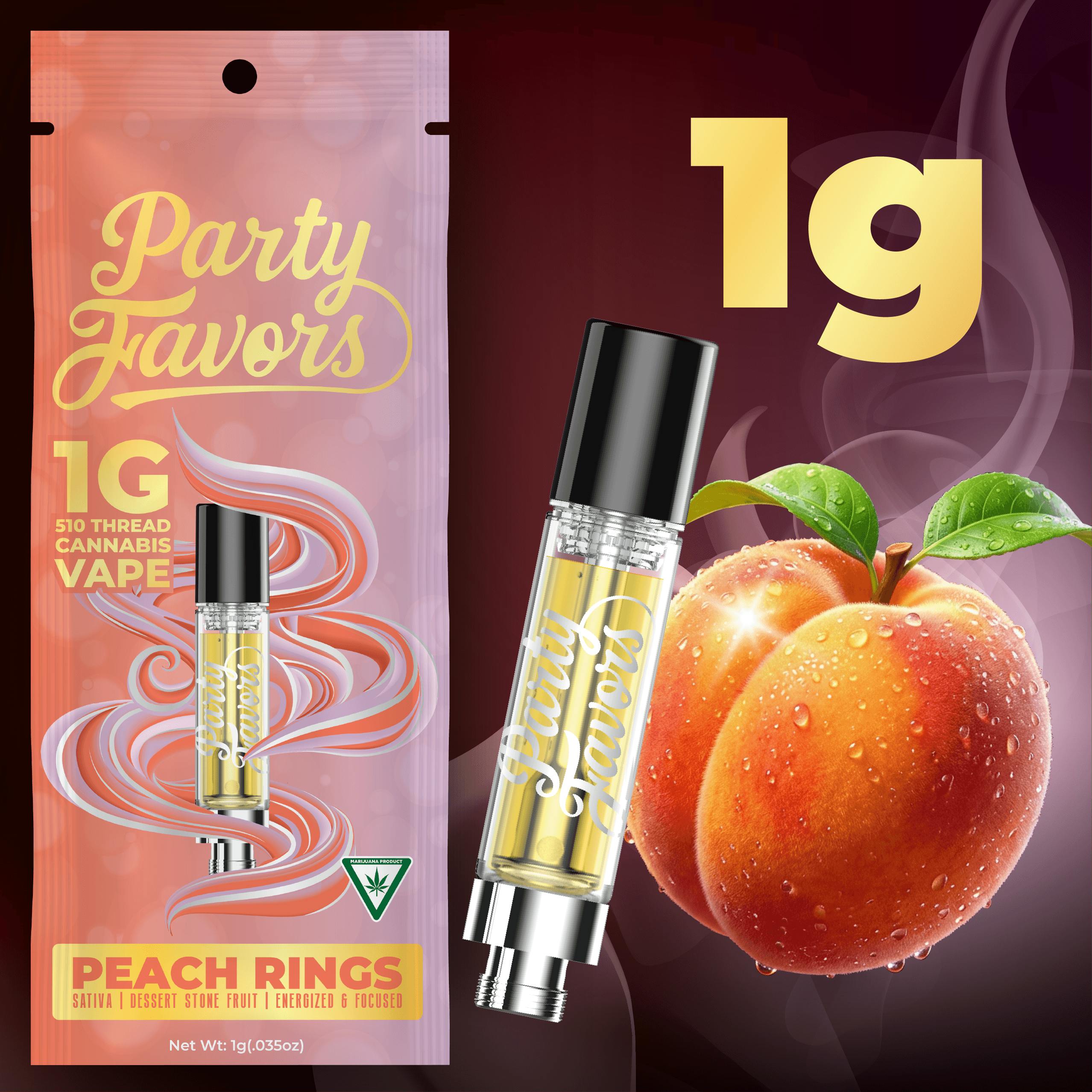 Party Favors - 1g Cart - Peach Rings