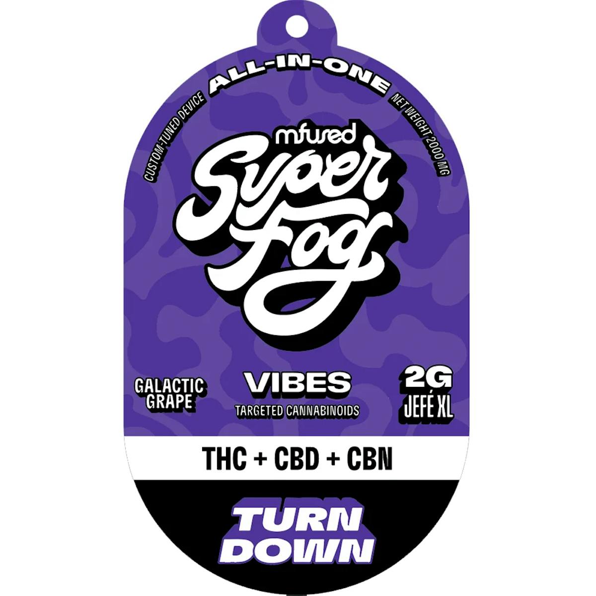 VIBES TURN DOWN THC + CBD + CBN 2g Vaporizers | Mfused |