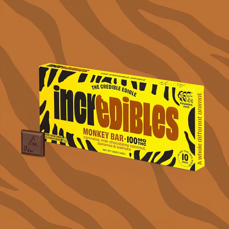 Product Incredibles - Monkey Bar - 100mg - Chocolate Bar