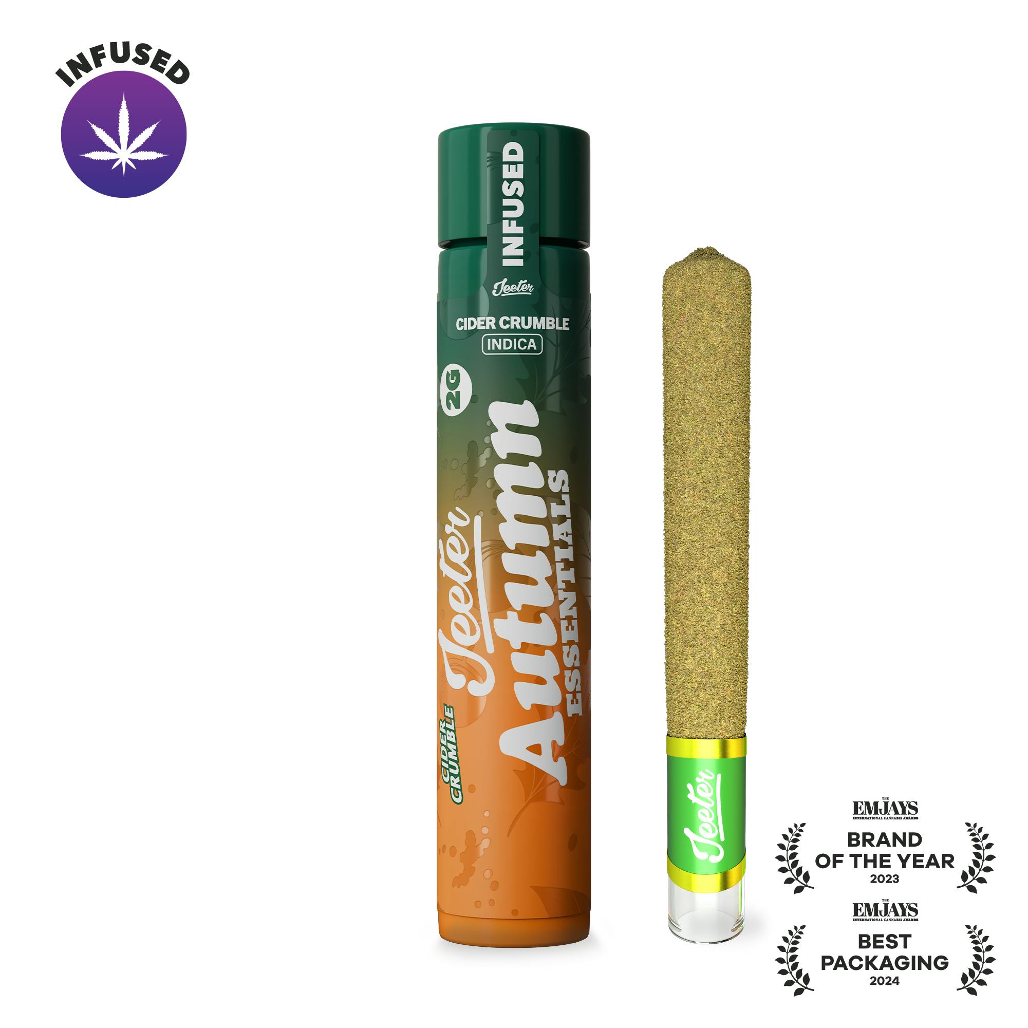 Jeeter Cider Crumble Infused W/ Liquid Diamonds, Rosin, Dusted In Kief Glass Tip Joint - Indica