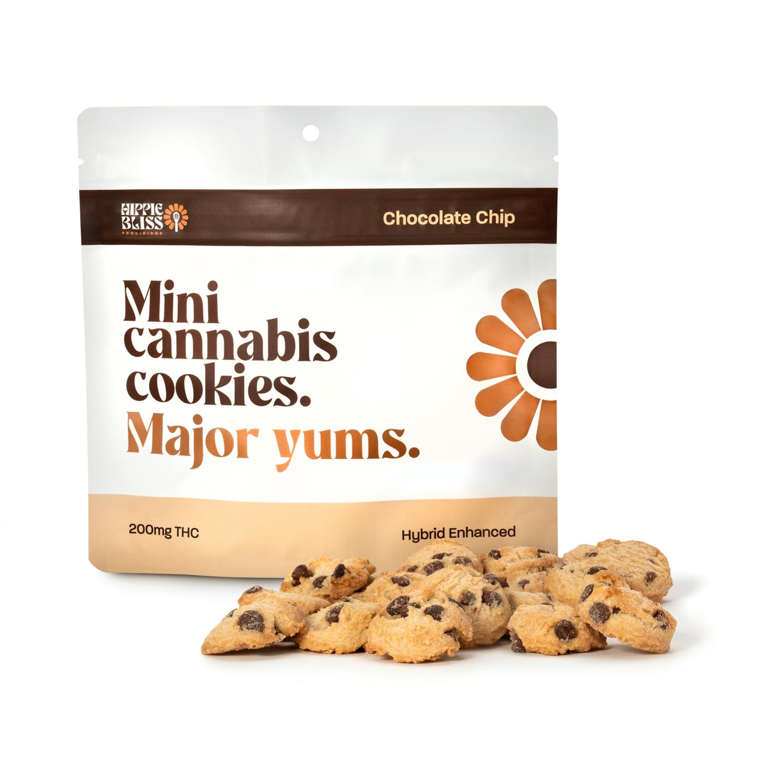 Hippie Bliss Provisions - Mini Cannabis Cookies - (200mg) - Hybrid - **CHOCOLATE CHIP**