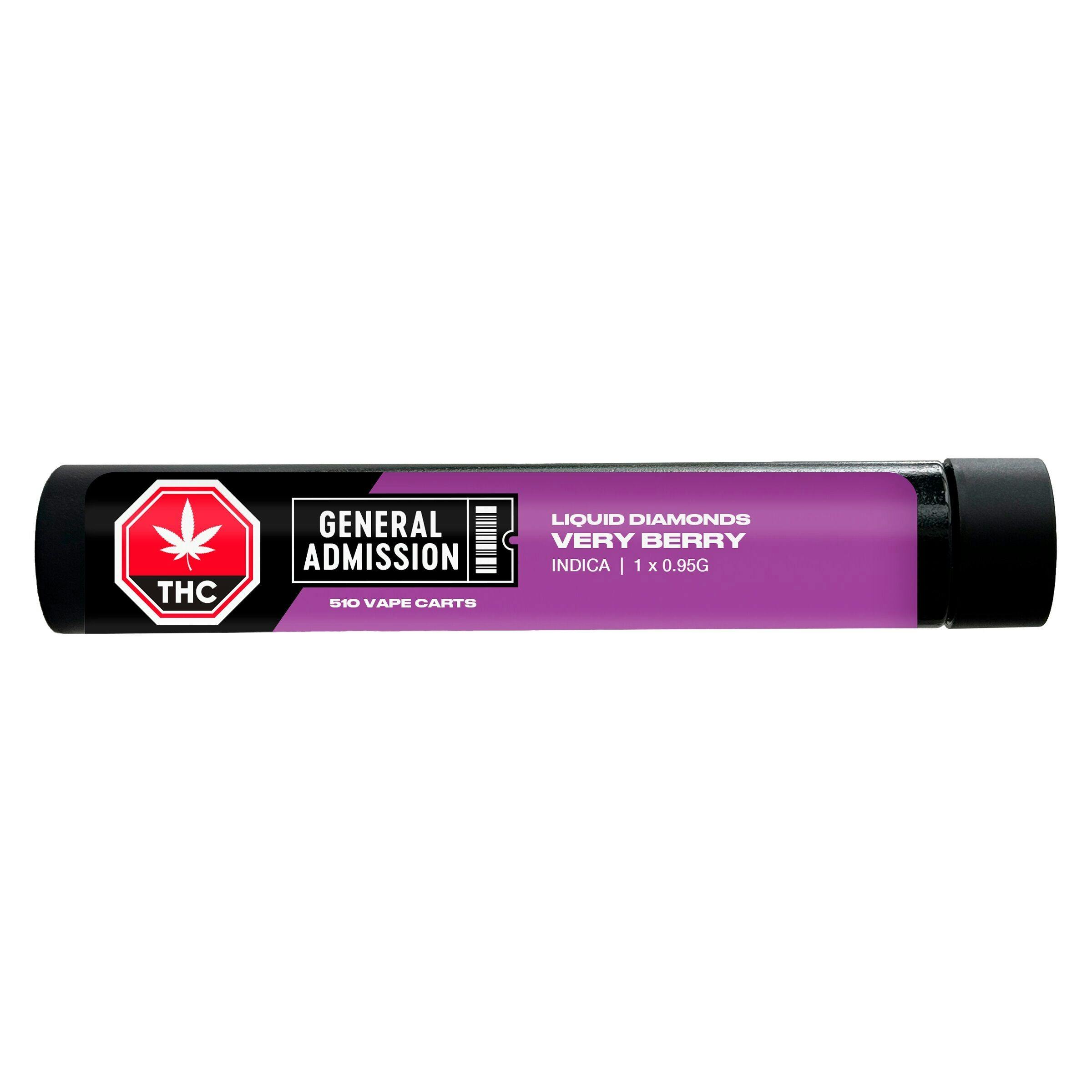 General admission - very berry liquid diamonds 510 thread cartridge - 0. 95g