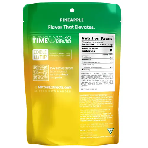 Mitten Extracts Pineapple Gummies 200mg Rec-1