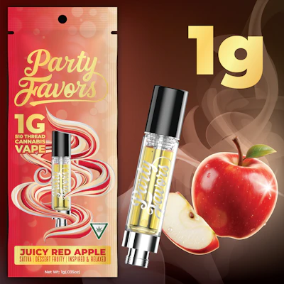 Party Favors - 1g Cart - Juicy Red Apple - CARTRIDGES by Party Favors at King of Budz