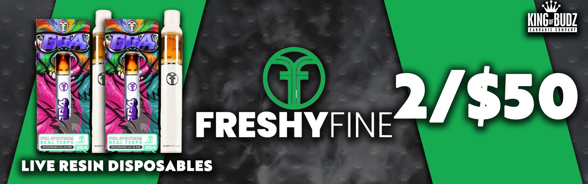 Freshy Fine - 1g Live Resin Disposables - 2/$50