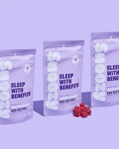 Snoozy | Sleep With Benefits: Bedtime Gummies Raspberry | Edibles | 100mg-1