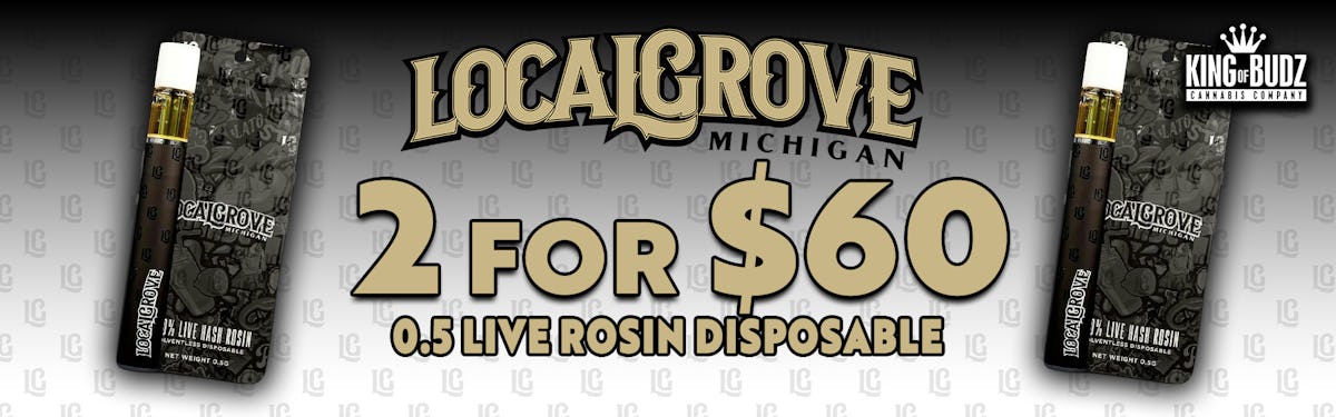 Local Grove - .5g Live Rosin Disposable - 2/$60