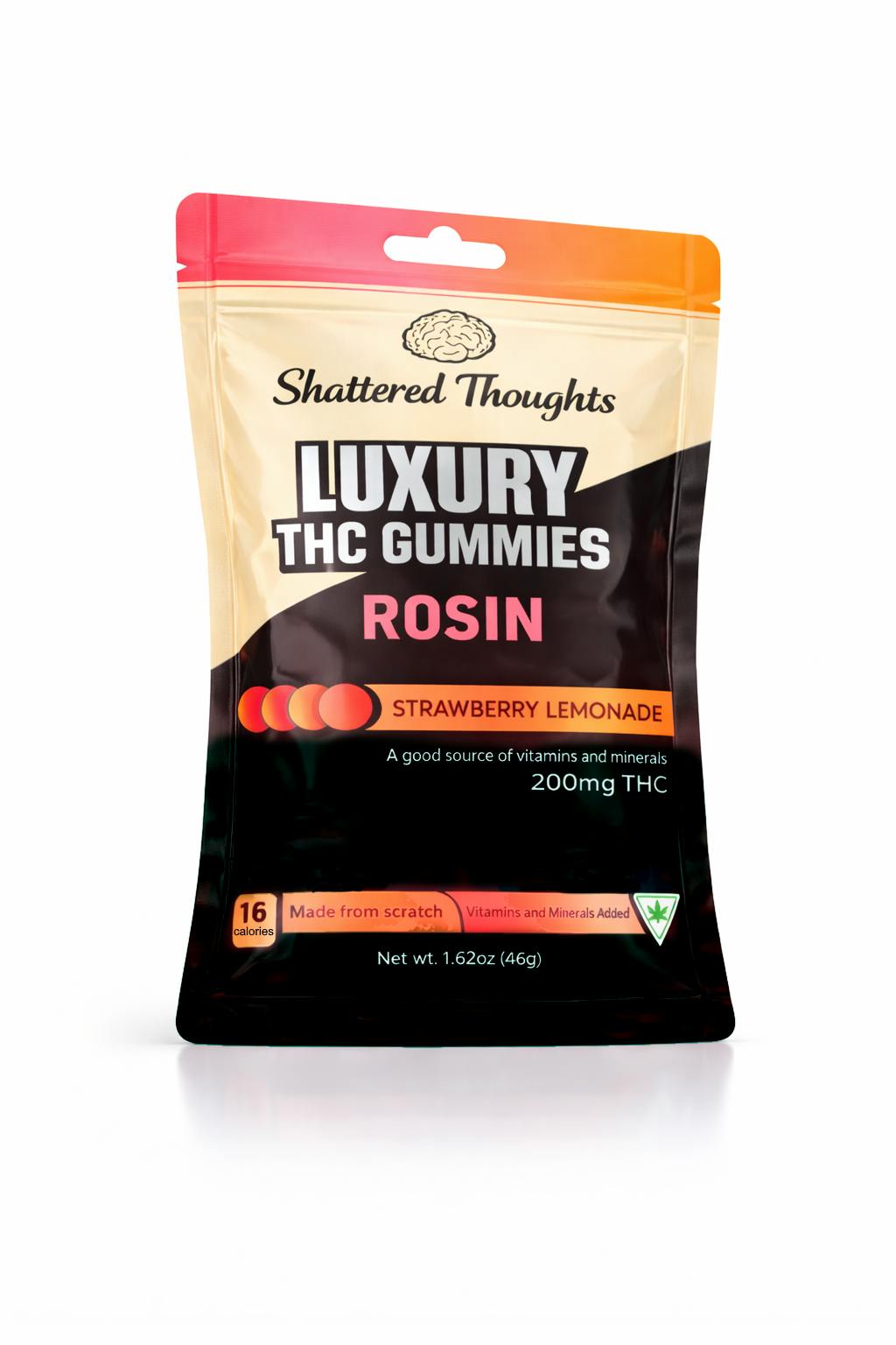 Product: Shattered Thoughts | Hash Rosin Gummies - 200mg - Strawberry Lemonade