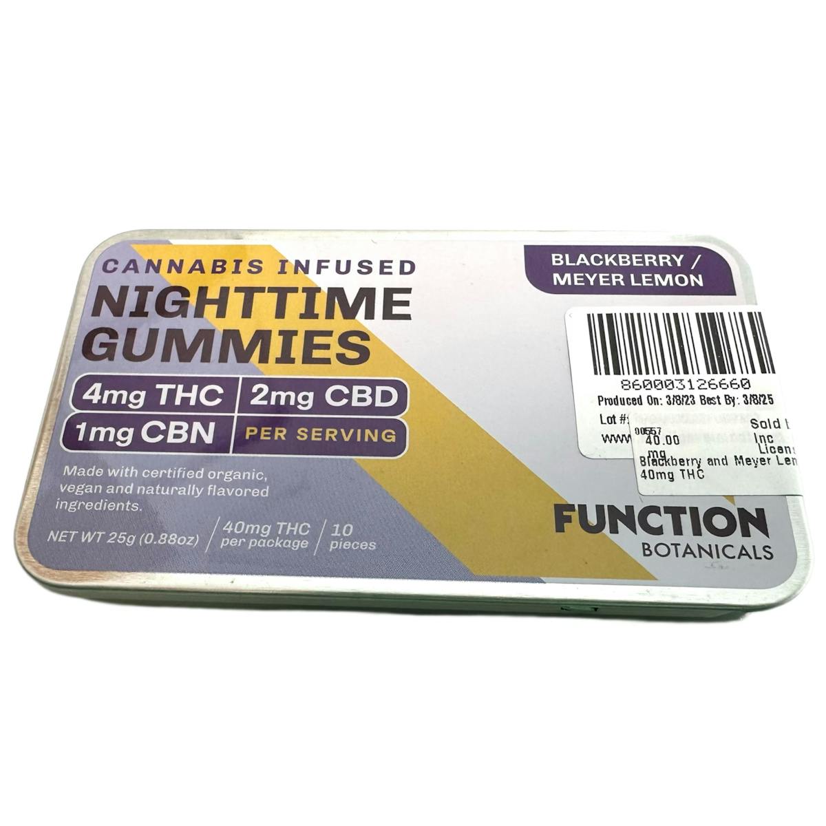 Image of Blackberry and Meyer Lemon Nighttime Gummies | 40mg THC