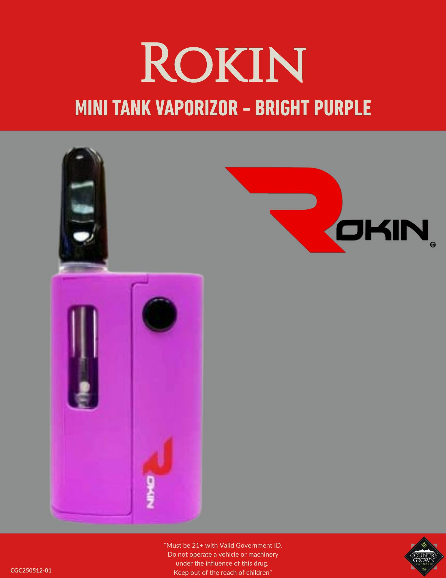 Rokin Mini Tank Vape Battery - Bright Green - Country Grown Cannabis