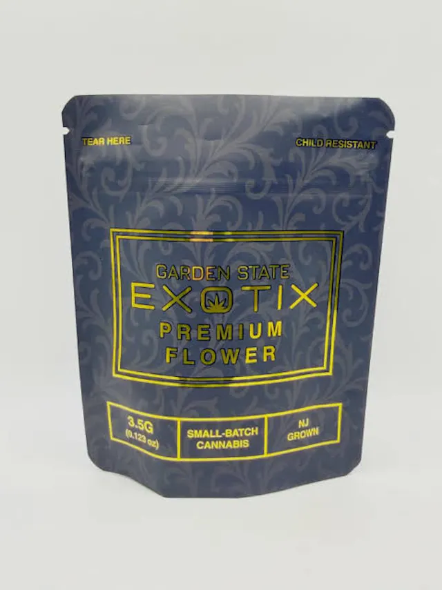 Garden State Exotix Flower Hashburger 2.0 3.5g (indica hybrid, whole flower)
