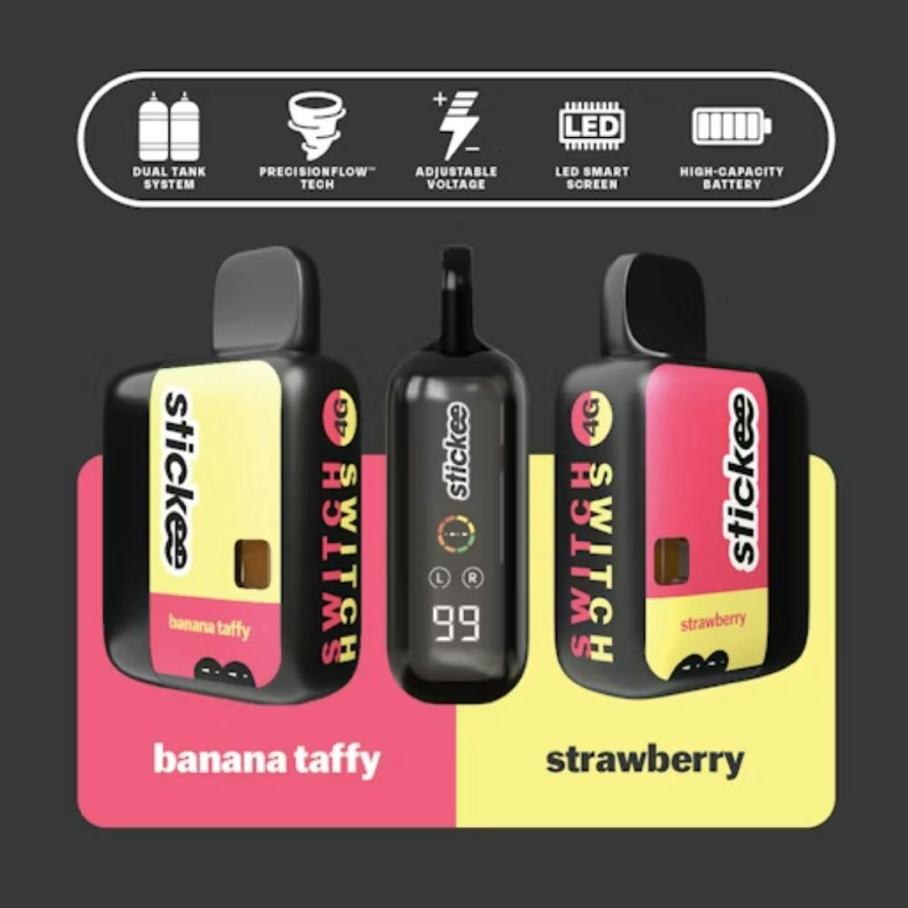 STICKEE STICKEE | STRAWBERRY (2G | INDICA) x BANANA TAFFY (2G | INDICA) | LIVE RESIN SWITCH DISPOSABLE — VAPORIZERS