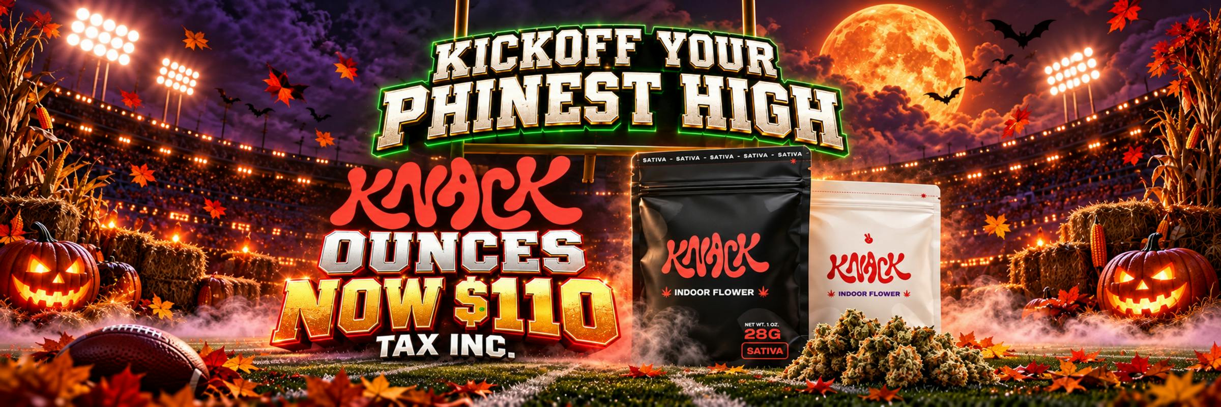 Knack Ounces on sale for $110 tax inc only at The Phinest Buds cannabis dispensary located at 576 Dick rd ste 10a Depew NY 14043