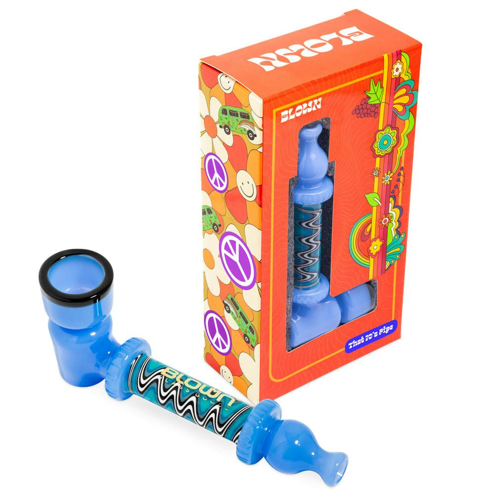 Blown Glassworks | That 70's Pipe Handpipe | Blue