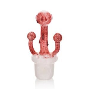 EG Glass Potted Bloody Eyeballs Hand Pipe Color: White