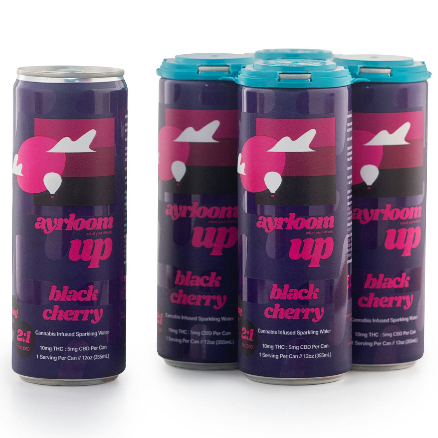 Photo of “up” 2:1 black cherry infused sparkling water 4-pack | 40mg
