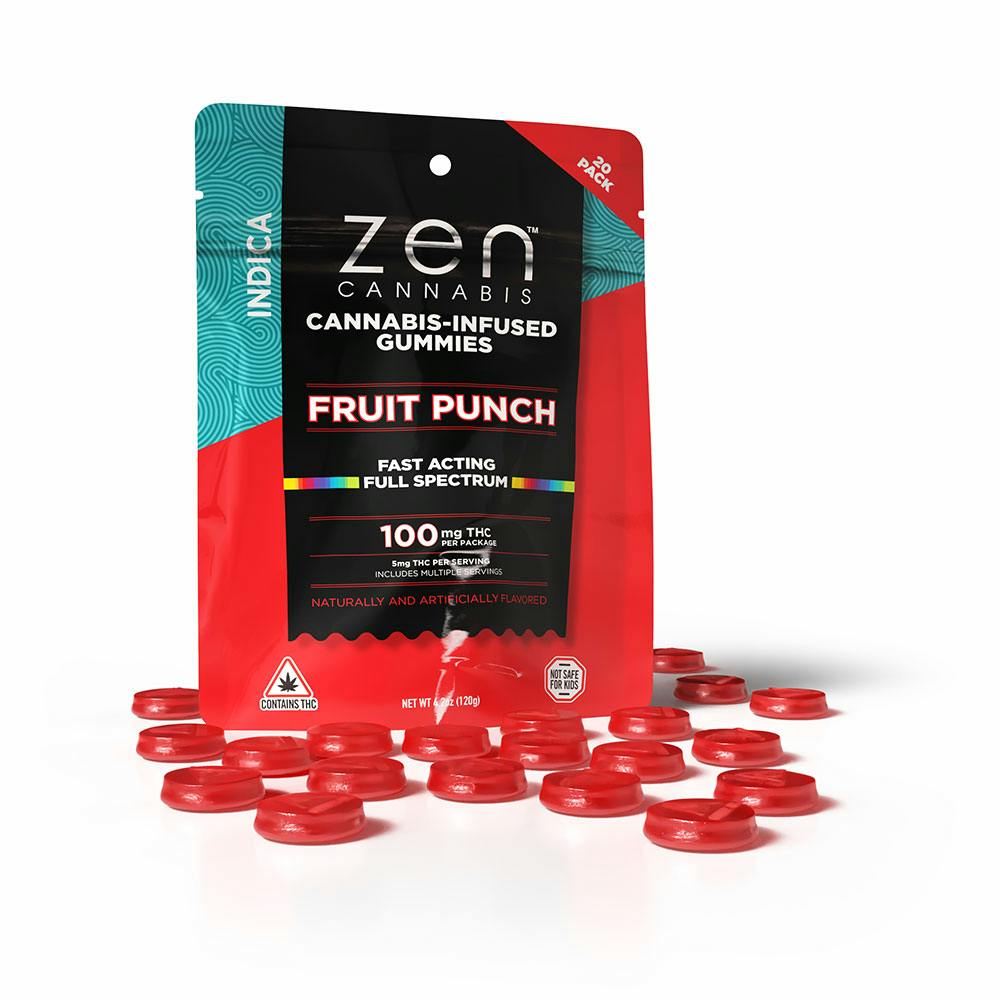 Product Fruit Punch (Indica)  - Gummies - 100MG