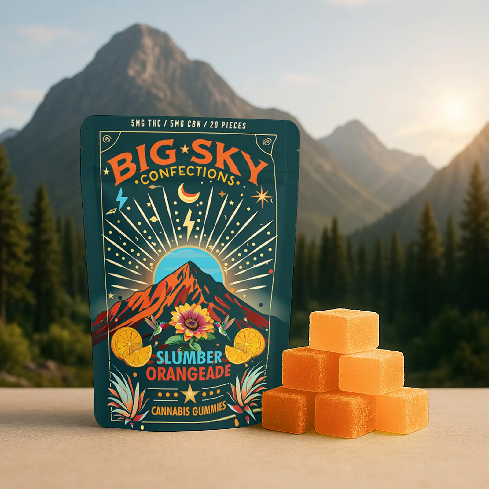 Slumber | Orangeade | 1:1 (THC:CBN) | BIG SKY Gummies | 5mg 20pk