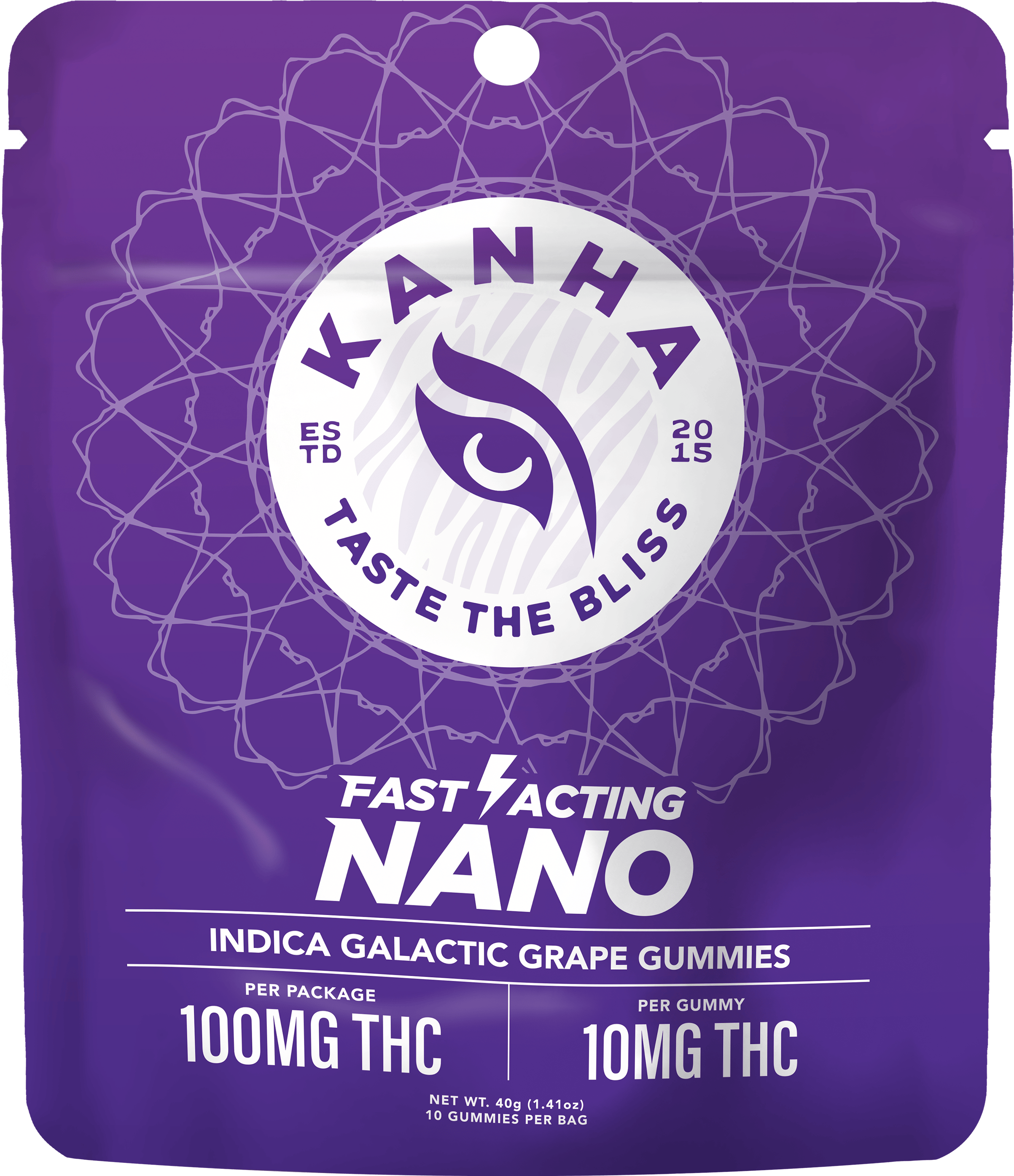 Product IP KANHA Nano Gummies - Galactic Grape 100mg (10pk)