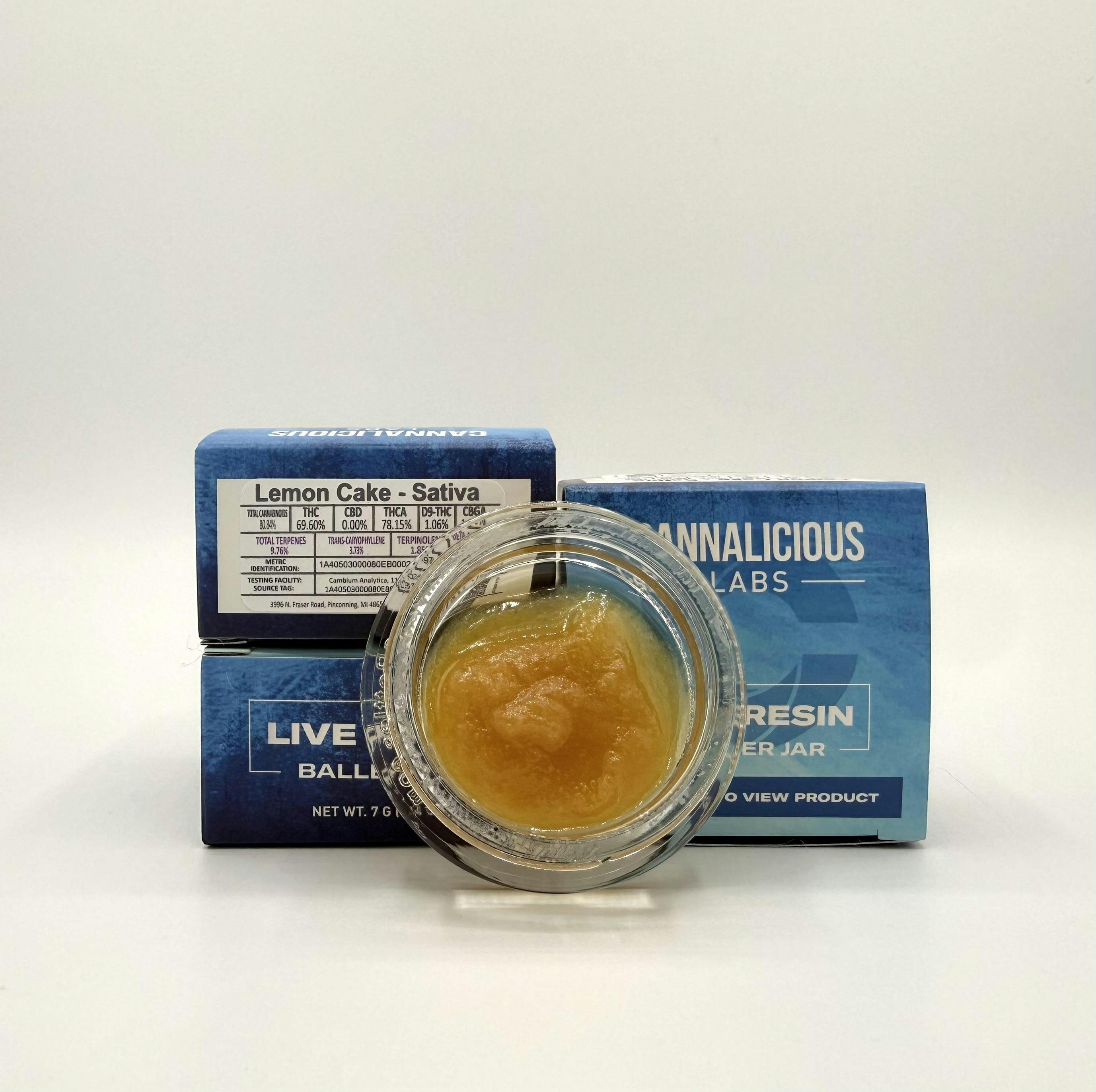 Cannalicious - 7g Live Resin Baller Jar - Lemon Cake