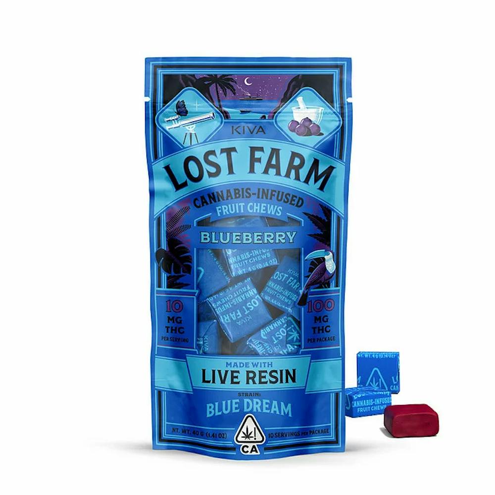 Product CL Kiva Lost Farm Live Resin Fruit Chews - Blueberry 100mg