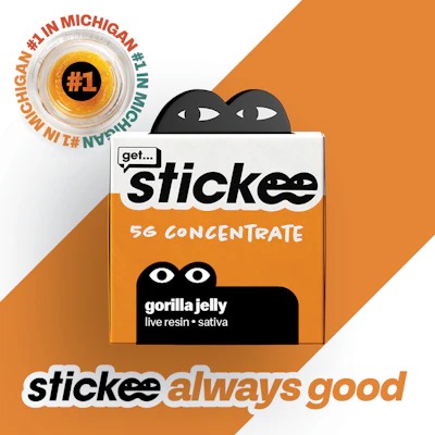 STICKEE | Gorilla Jelly | Sativa | Live Resin Concentrate | 5G - CONCENTRATES by Stickee at King of Budz