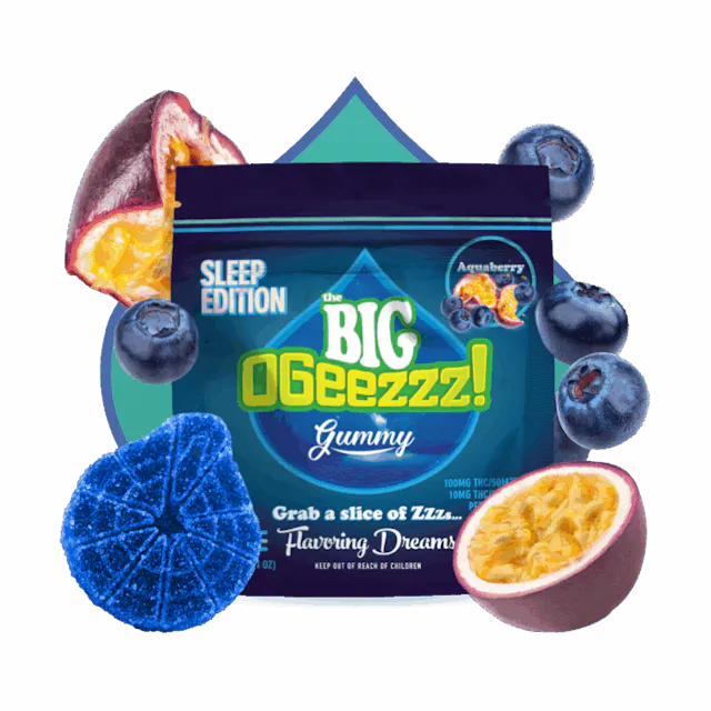 OGeez! BIG Gummy Sleep Edition Aquaberry 2 THC: 1 CBN 100mg (indica hybrid, gummies, 2.8g)