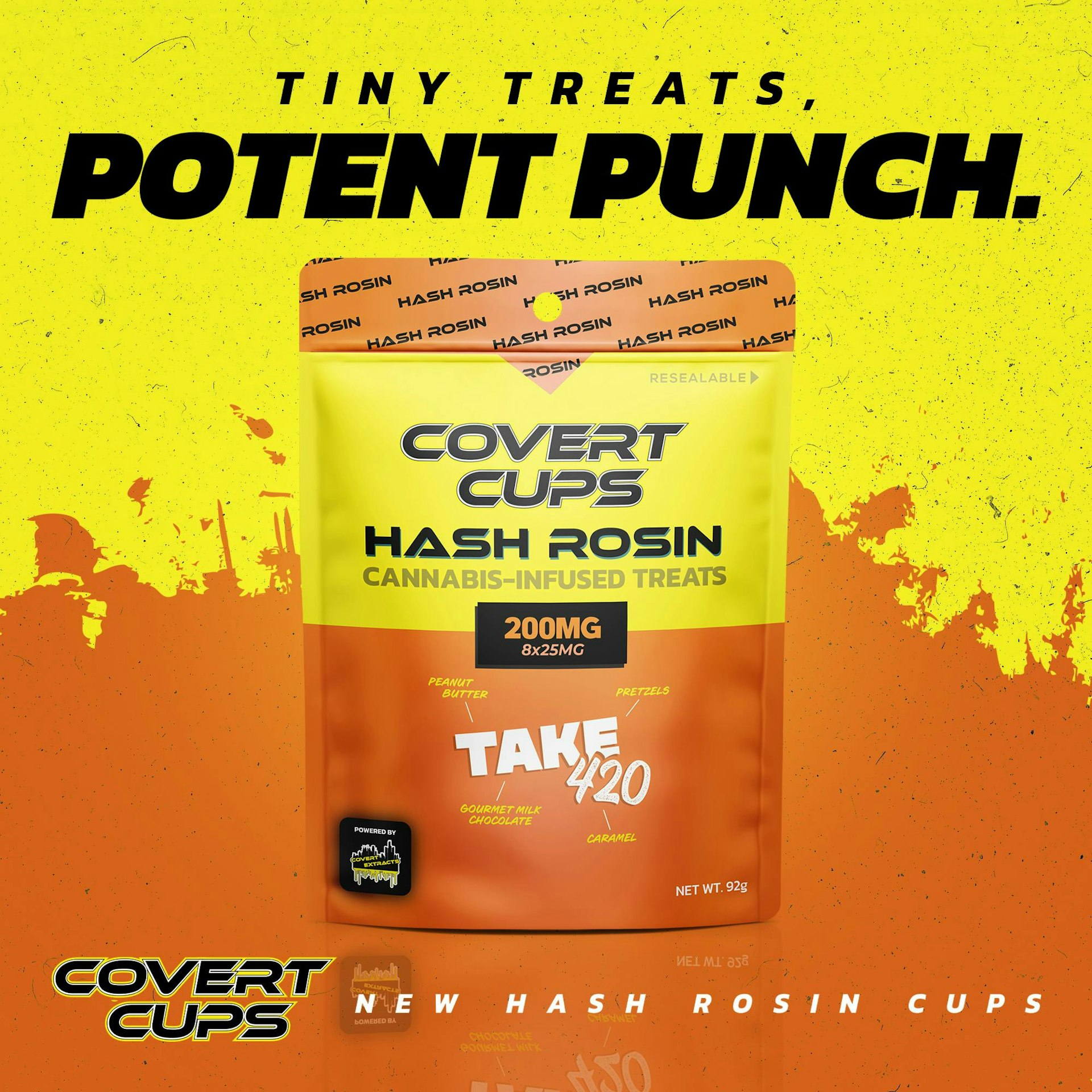 Covert Cups - Take 420 Rosin Infused Mini Cups 200mg Chocolate