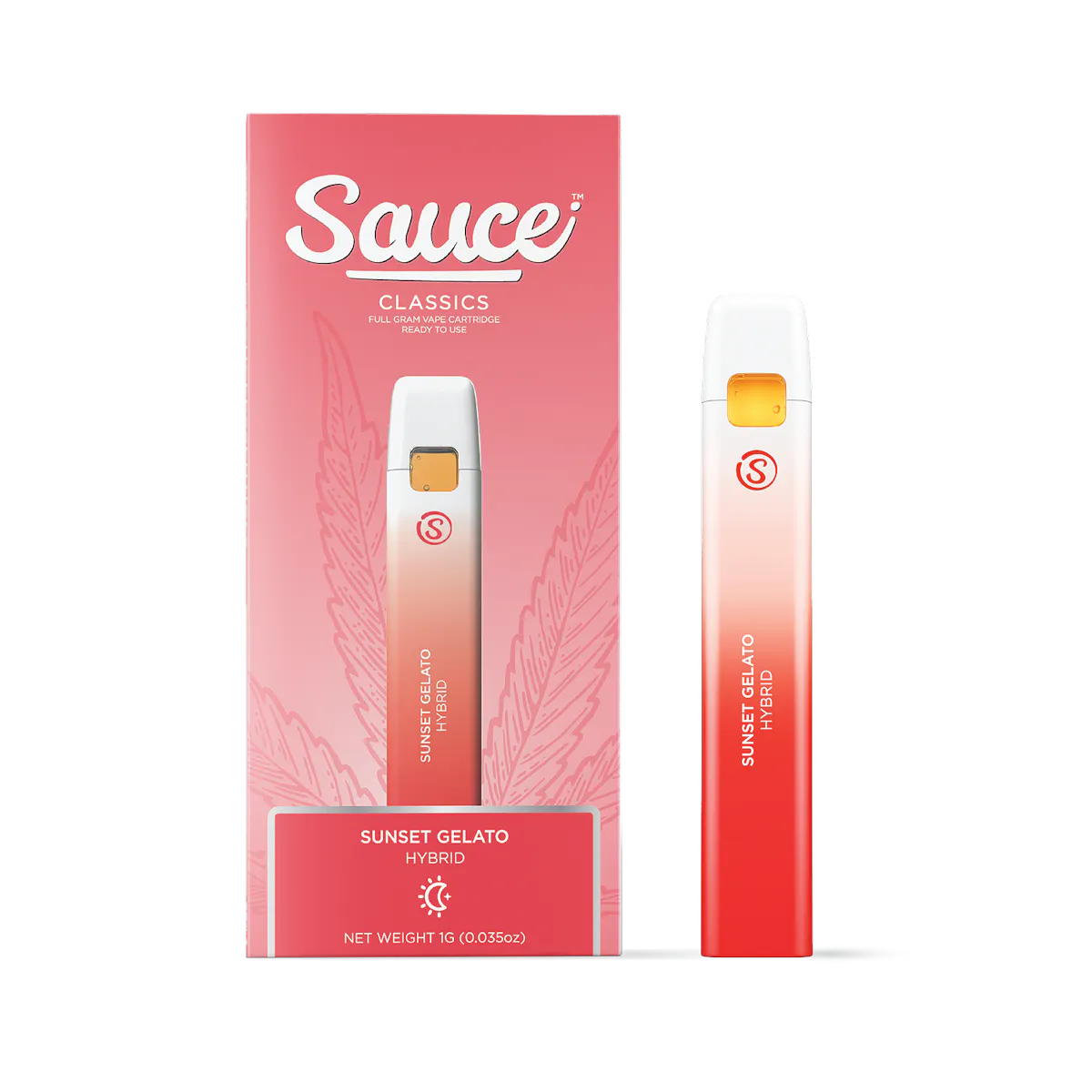 cartridge disposable vape Sauce Classics 1g SUNSET GELATO Flavored Distillate Disposable Cannabis Vape  Cartridge 1g Vaporizers