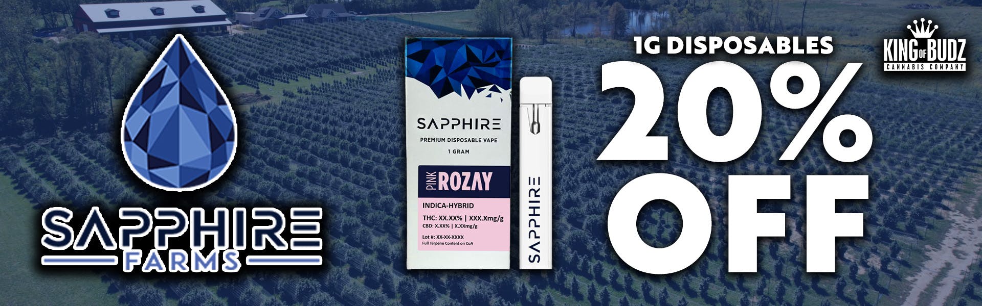 Sapphire Farms - 1g Disposable - 20 Percent All DIsposables