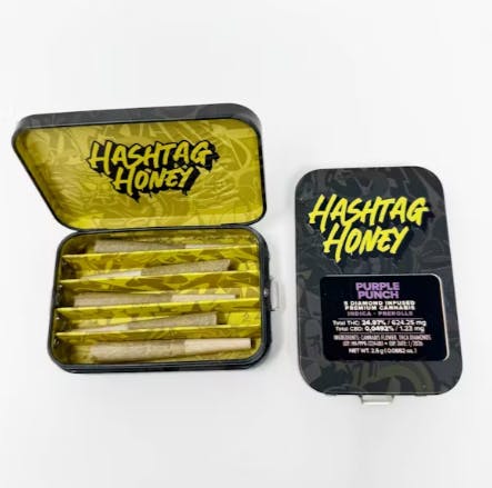 HH Purple Punch Diamond Infused Pre Rolls 5 Pack