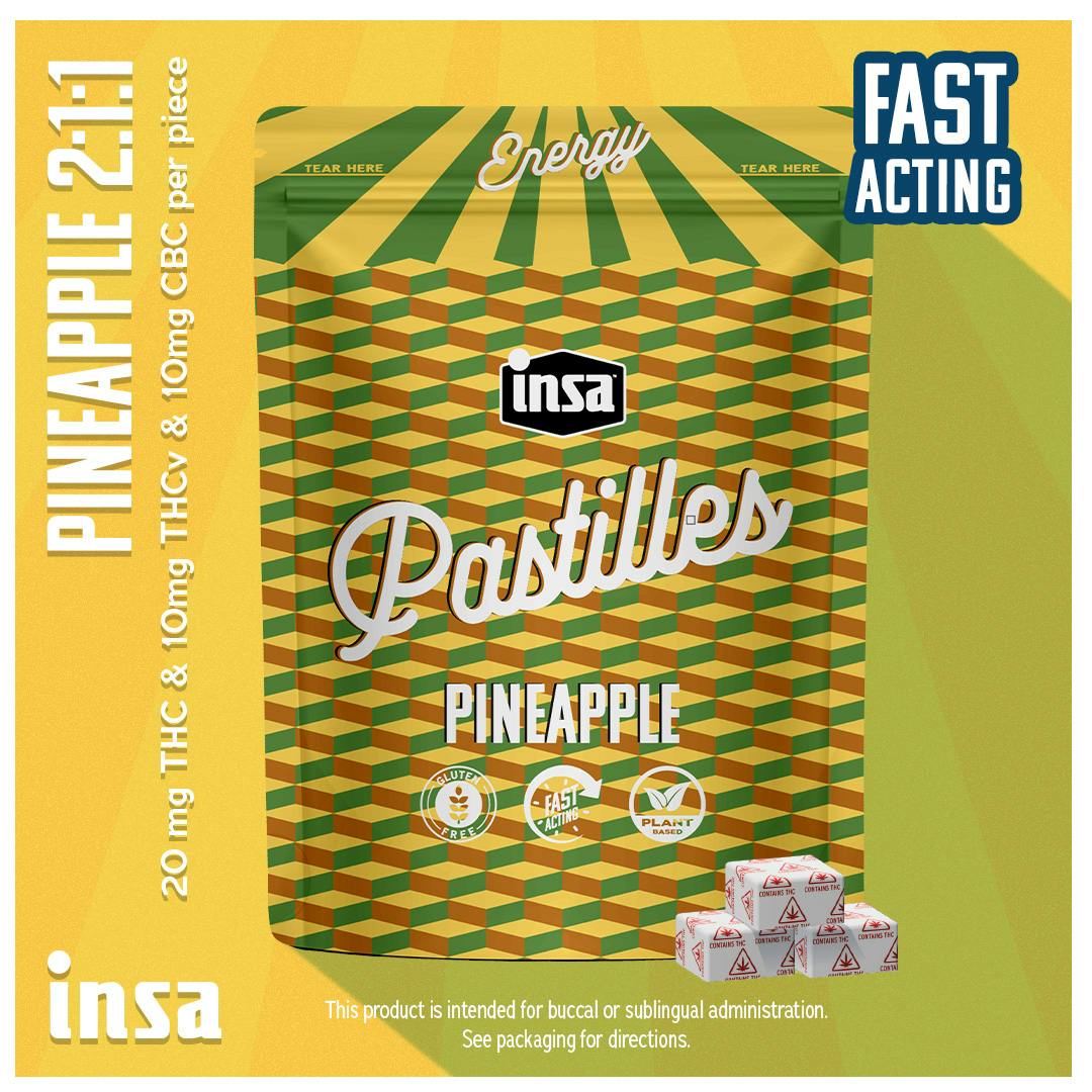 Pineapple Diamond Infused Pastilles [2:1:1 THC:THCV:CBC] 20ct/20mg