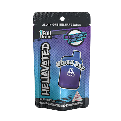 Hellavated | 1g | Vape | Distillate Disposable | Blueberry Dream