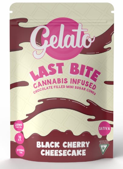 Gelato Last Bite - Cannabis Infused Sugar Cones 200mg - Black Cherry Cheesecake