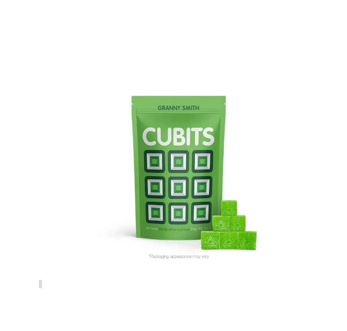 Cubits Granny Smith 20pk 100mg Gummies .1g Edibles | cubits