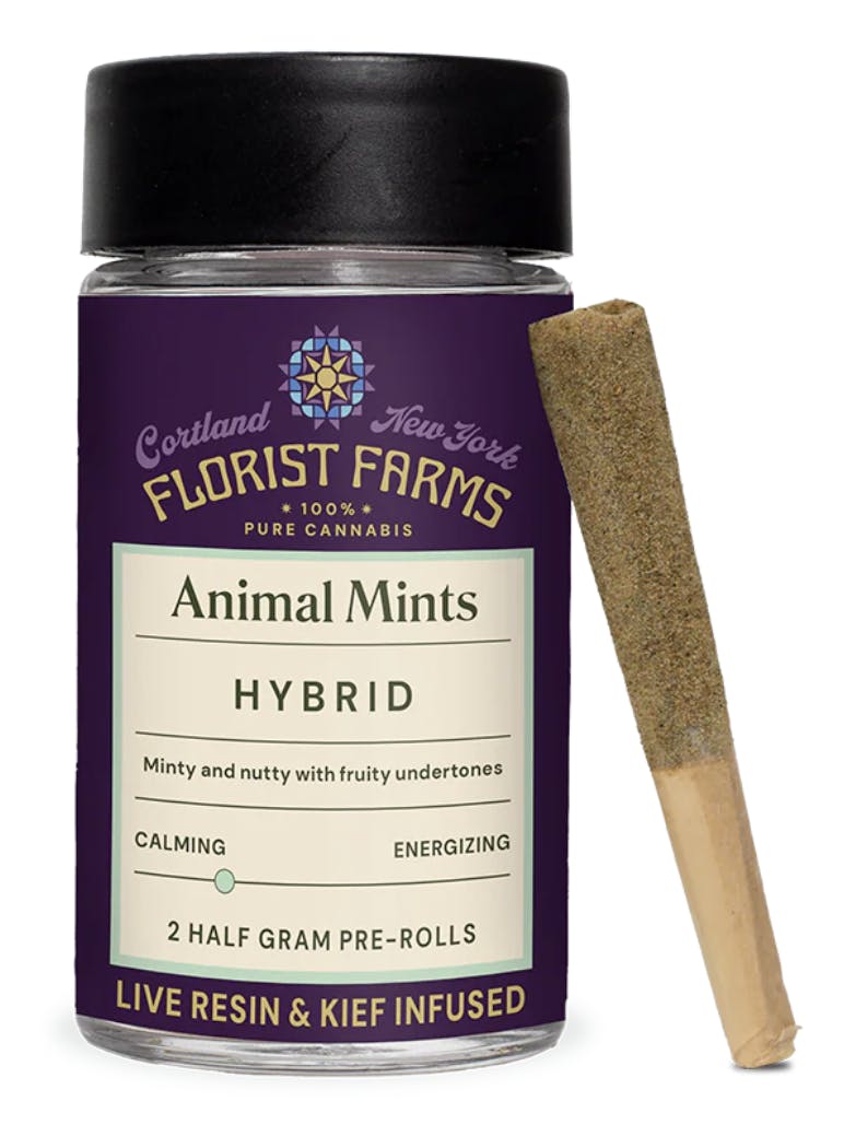 Florist Farms- Live Resin & Kief Coated 2pk Prerolls- Animal Mintz