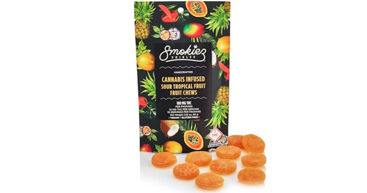 Image of Sour Tropical | 100mg Fruit Chews (10mg/10ct)