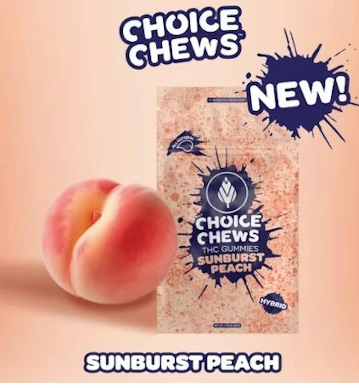 Image of Sunburst Peach | 100mg Choice Chews