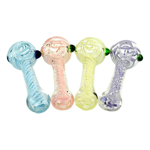 Product: High Mountain Imports | 4" Candy Swirl Glass Spoon | Assorted Colors