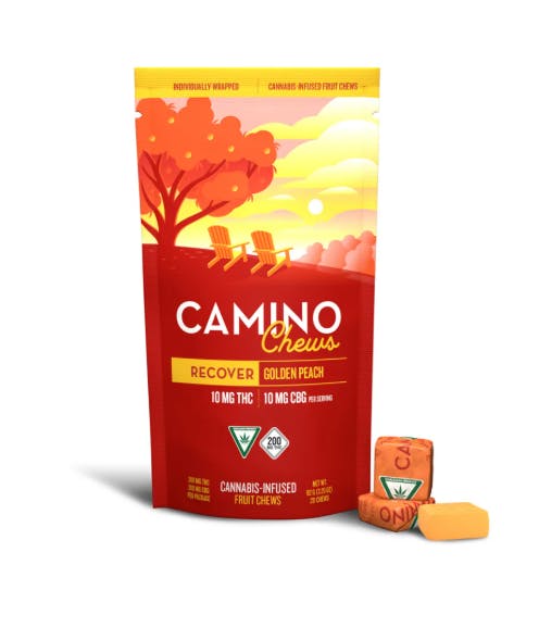 Product: Camino Chews | Golden Peach 10:10 THC:CBG | 20pc | 200mg