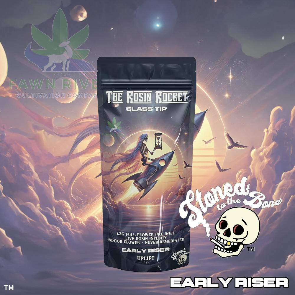 Stoned to the Bone | Early Riser | Rosin Rocket | Infused Pre-Roll | 1.3g