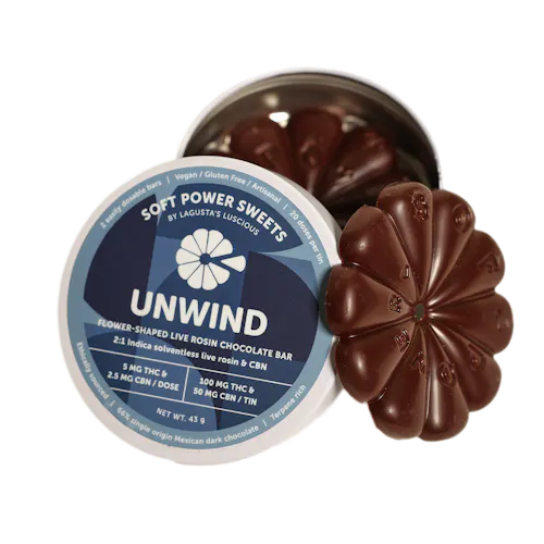 Unwind | Live Rosin Infused Chocolate | 20pk | 100mg-2