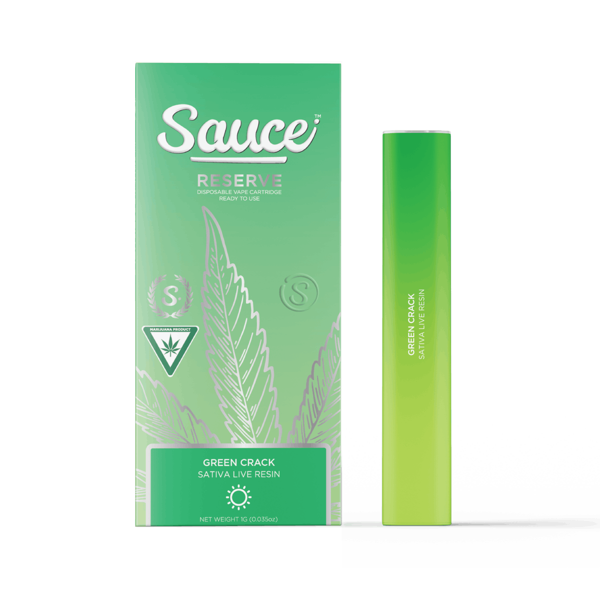 Sauce - 1g Live Resin Disposable - Green Crack