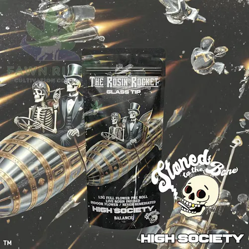 Stoned to the Bone | High Society | Rosin Rocket | Infused Pre-Roll | 1.3g-1