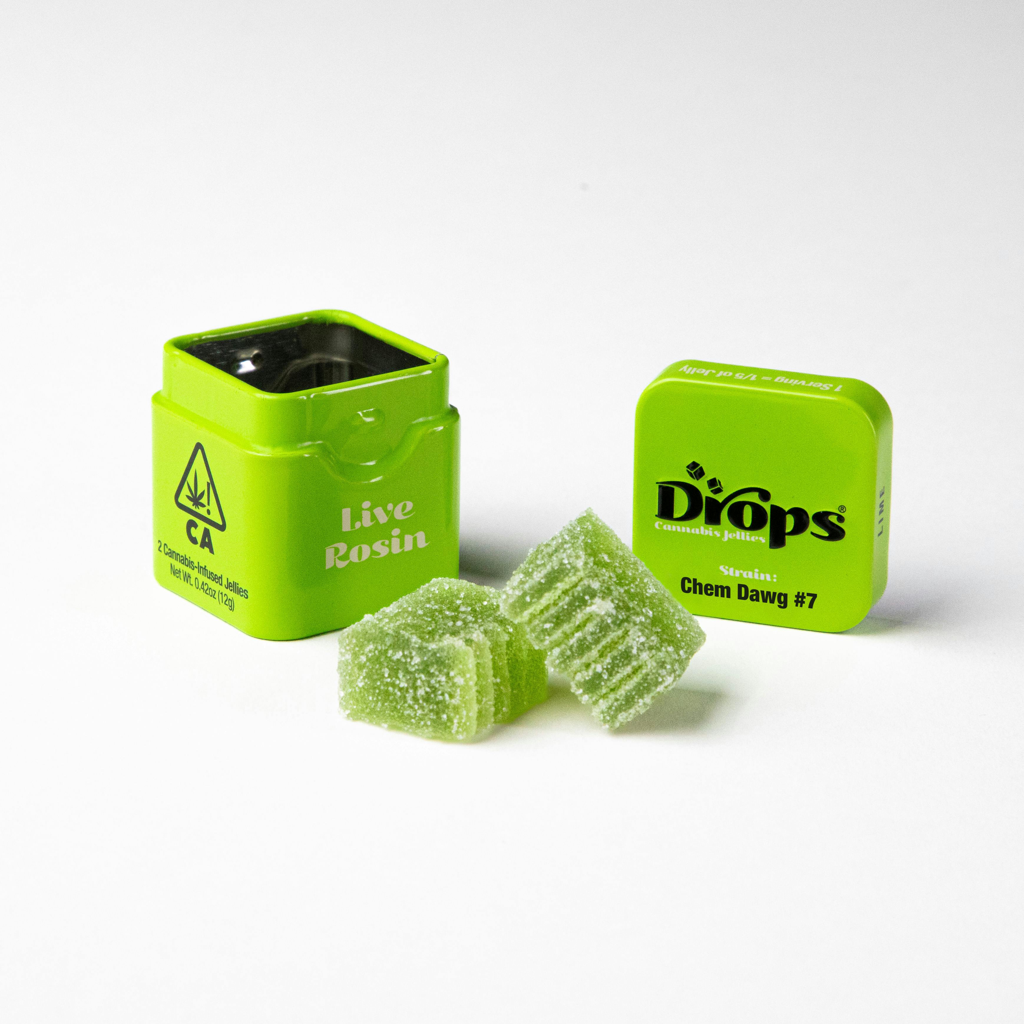 Drops | THC Jellies 2 Pieces | Lime (Balanced) | 100mg | Oregrown