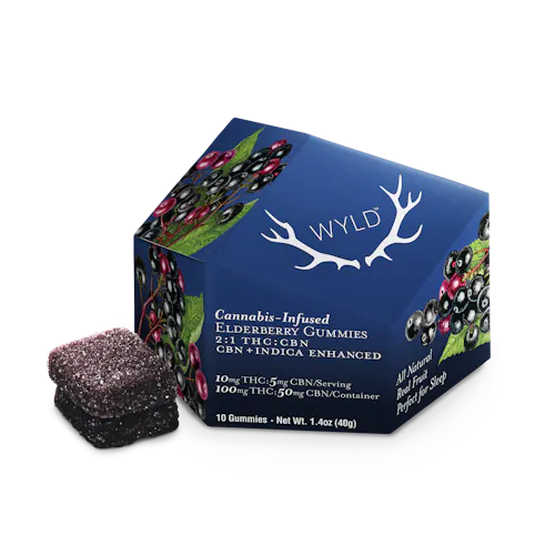 Elderberry 2:1 CBN + Indica Enhanced Gummies-active